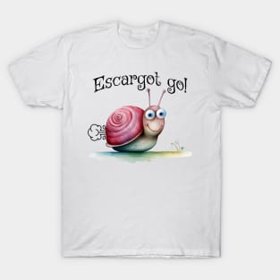 Escargot go! Fun zippy snail pun design T-Shirt